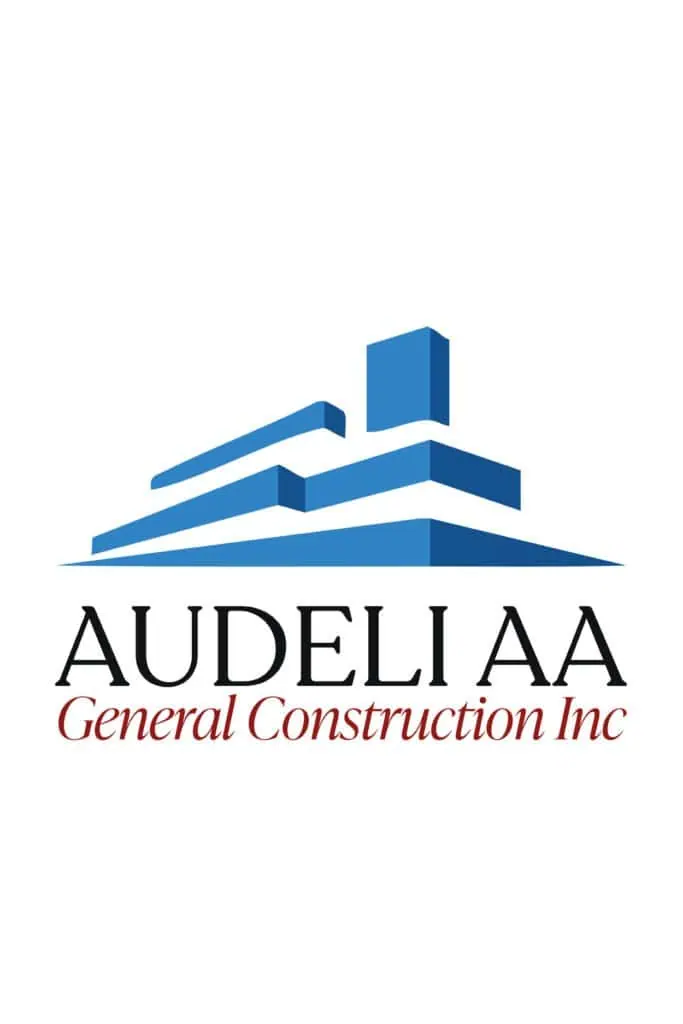 Alternative text: Logo of Audelia AA General Construction Inc, highlighting contractor school and construction industry focus.